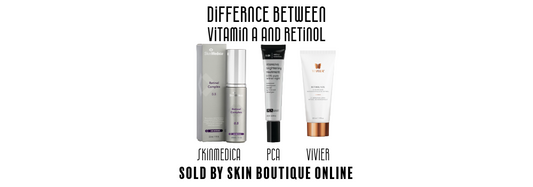 Skin Boutique Online difference between retinol and vitiamin A, PCA, Vivier, Skinmedica