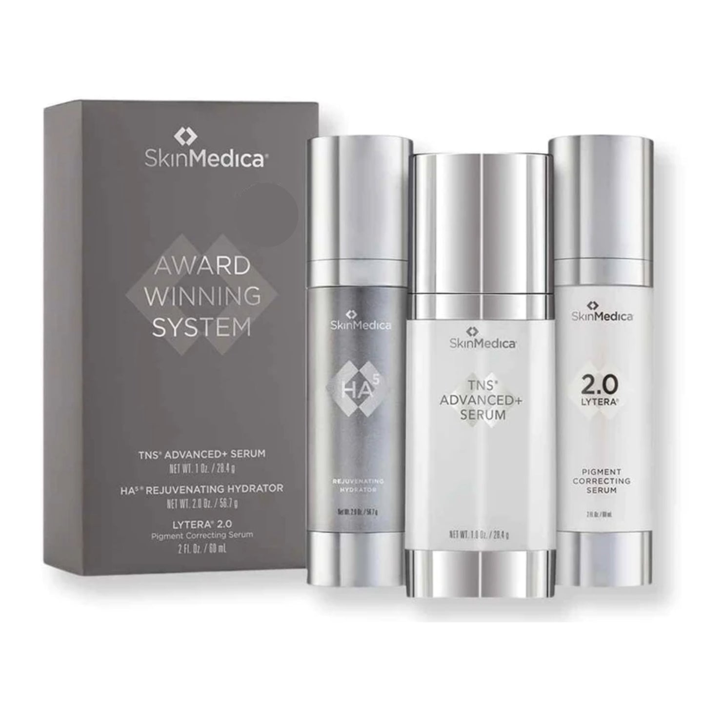 SkinMedica trio: Lytera 2.0, TNS Advanced+ Serum, and HA5