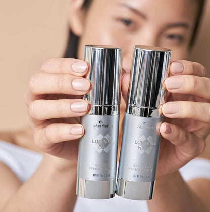 LUMIVIVE™ Day Defense Serum and LUMIVIVE™ Night Revitalize Complex by SkinMedica®